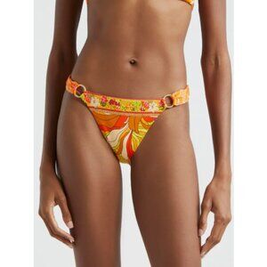 Camilla "The Flower Child Society" Ring Bikini Bottoms, Orange Multi